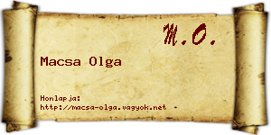 Macsa Olga névjegykártya